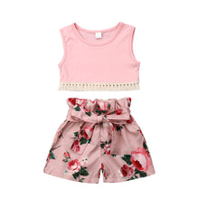 Load image into Gallery viewer, Toddler Kids Baby Girl summer sleeveless shorts 2pcs baby girl summer clothes set baby girl