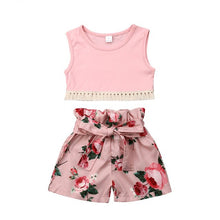 Load image into Gallery viewer, Toddler Kids Baby Girl summer sleeveless shorts 2pcs baby girl summer clothes set baby girl